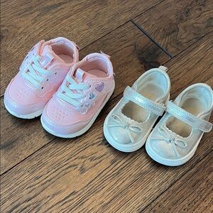 Carter's Pink and Gold/Silver Toddler Sneakers and Mary Janes Size 3